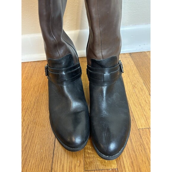Lauren Ralph Lauren US 6.5 Maritza Leather Zip Up Knee High Riding Boots Buckle - Picture 3 of 6